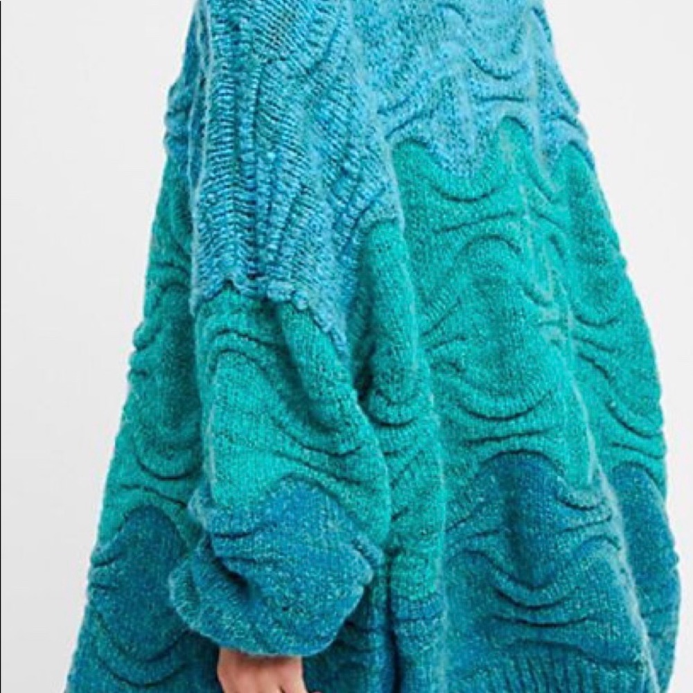 NWOT- Free People -Aquatic Ocean -Cardigan Large-